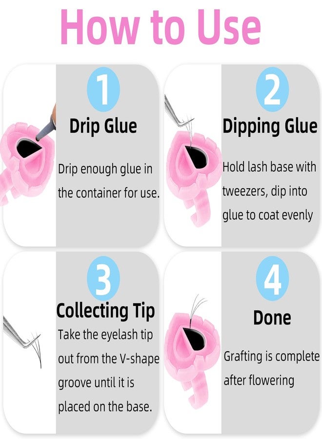 TKYZMS 300PCS Pink Disposable Glue Rings for Eyelash Extensions, Adjustable Pigment Holder Cups for Eyebrow Eyeliner Nail Art, Flexible Plastic Lash Rings, Lightweight Professional Beauty Supplies - Image 4